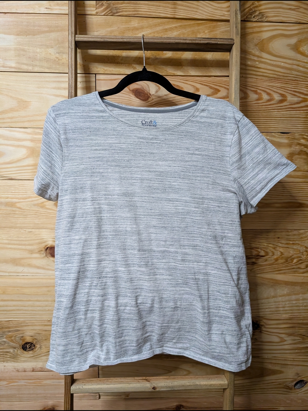 Croft & Barrow Heathered Gray Women's Short Sleeve Tee